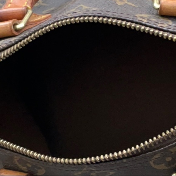 VINTAGE LOUIS VUTTON SPEEDY MONOGRAM CANVAS& LEATHER BAG W/SHOULDER STRAP - Picture 10 of 16